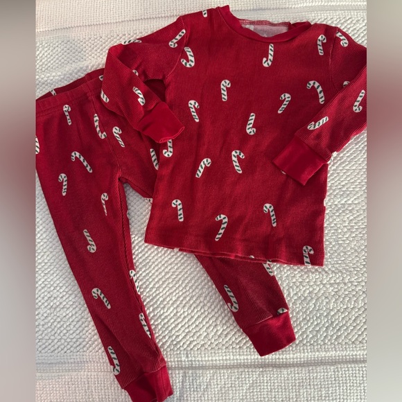Carter's Other - Carter's Red Candy Cane Pajama Set Holiday Christmas 18 months